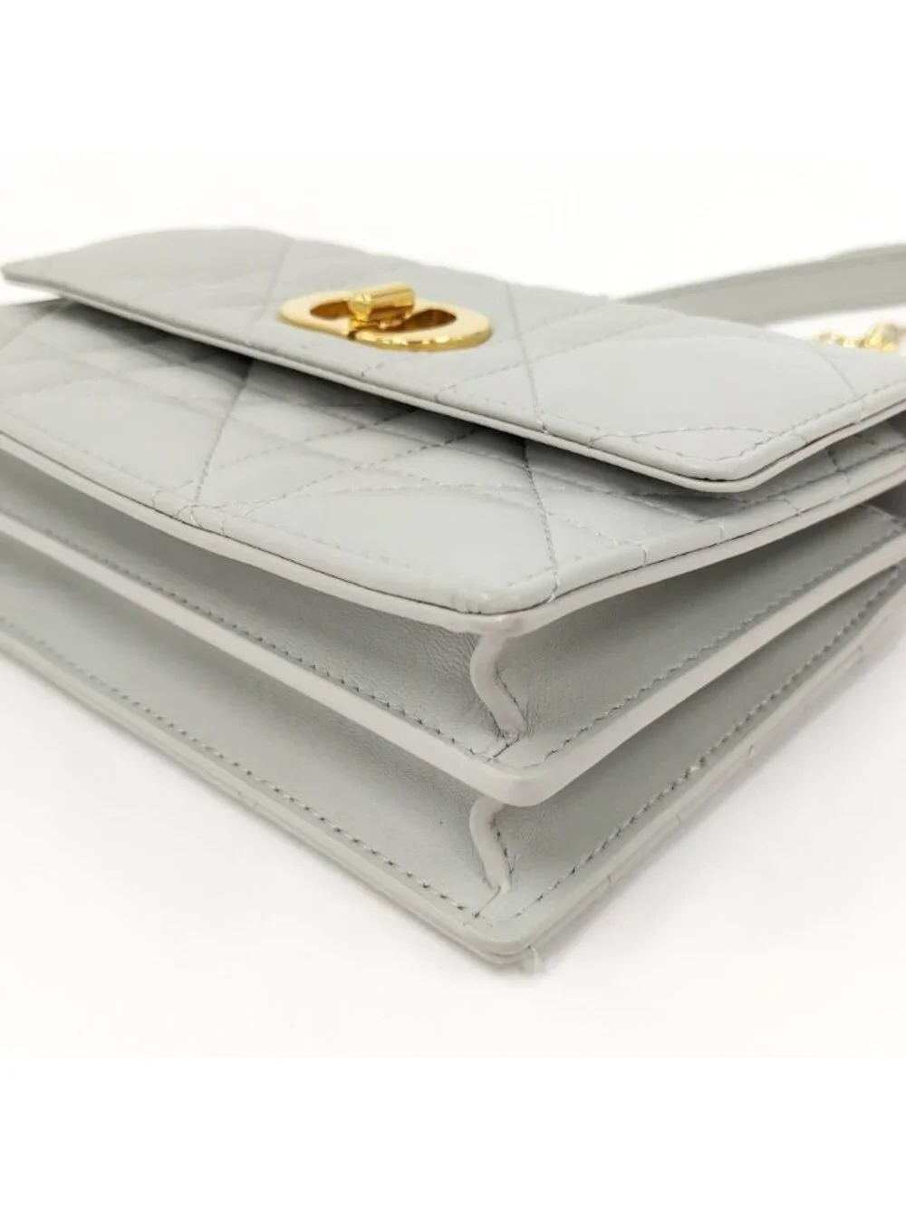 Dior Miscaro Mini Bag Macro Cannage Lambskin Light Gray